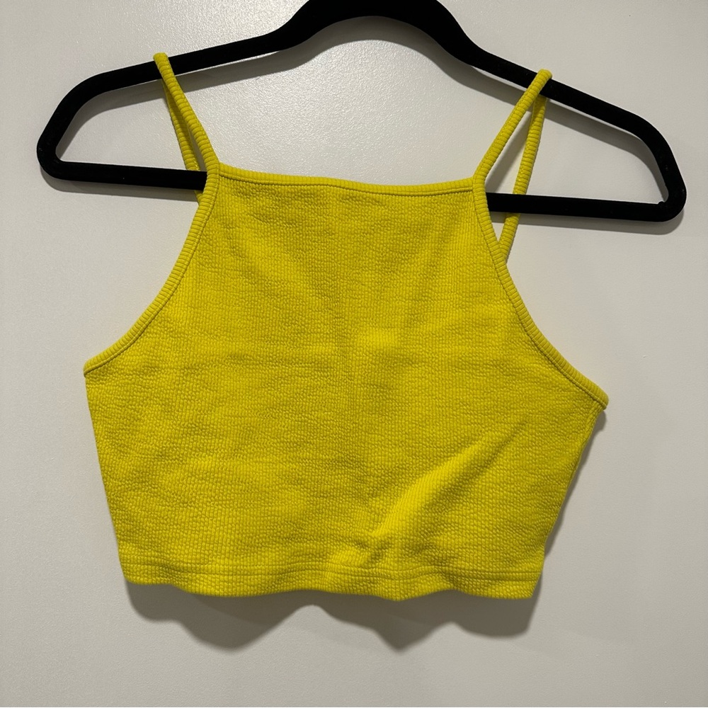 Topshop Bright Yellow Crop Top Tank